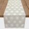 Neutral Snow Flakes 16x90 Poly Twill Table Runner